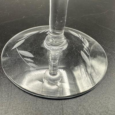 Vintage Set of Six Etched Cordial Shot Glasses (6)