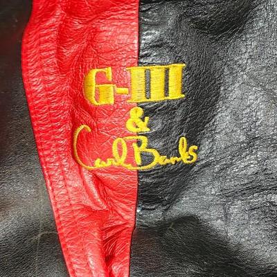 Vintage 90's leather Kansas City Chiefs Leather jacket G-III and Carl Banks
