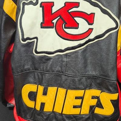 Vintage 90's leather Kansas City Chiefs Leather jacket G-III and Carl Banks