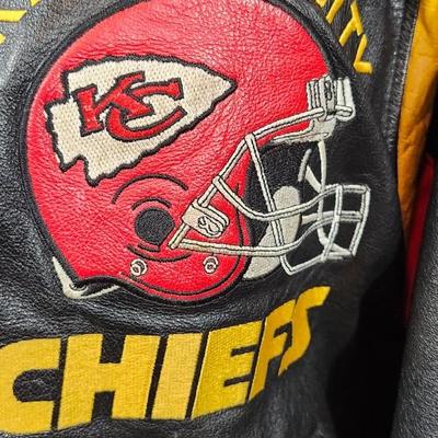 Vintage 90's leather Kansas City Chiefs Leather jacket G-III and Carl Banks
