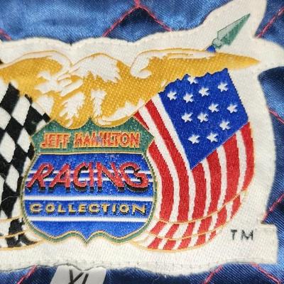 Vintage Nascar Jeff Hamilton Leather Jacket Mens XL Blue Red Jeff Gordon Dupont