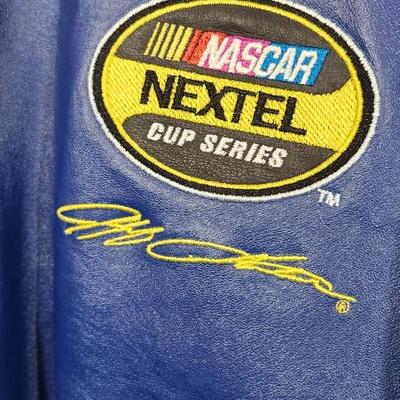 Vintage Nascar Jeff Hamilton Leather Jacket Mens XL Blue Red Jeff Gordon Dupont