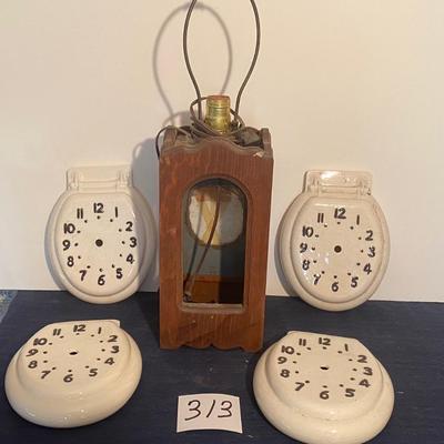 Clock Faces and Lamp