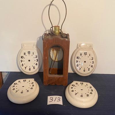 Clock Faces and Lamp