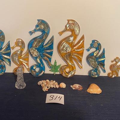 MCM Lucite Seahorse Plaques