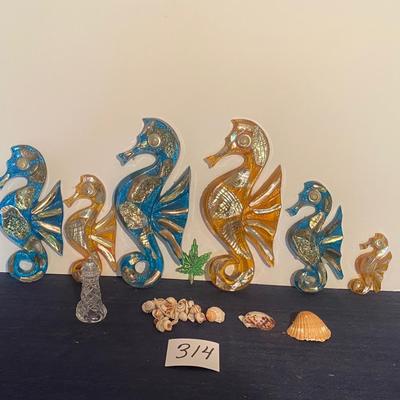MCM Lucite Seahorse Plaques