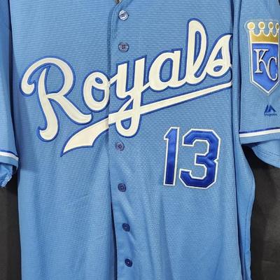 Salvador Perez Kansas City Royals Baby Blue Majestic 2015 World Series Jersey Size XL