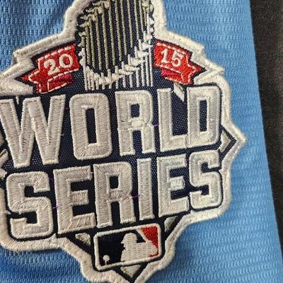 Salvador Perez Kansas City Royals Baby Blue Majestic 2015 World Series Jersey Size XL