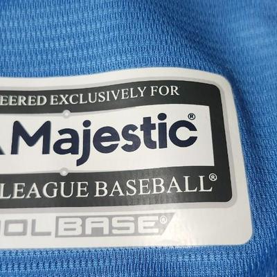 Salvador Perez Kansas City Royals Baby Blue Majestic 2015 World Series Jersey Size XL