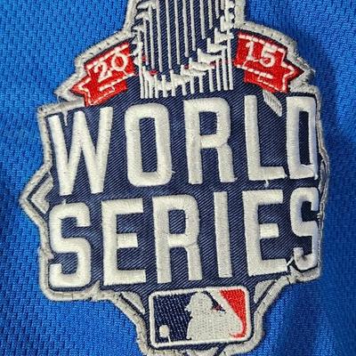 Johnny Cueto Kansas City Royals MLB Majestic 2015 World Series Jersey JSA Size 56