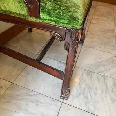 Green Velvet Regency Style Barrel Back Chair (LR-RG)
