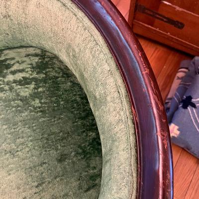 Green Velvet Regency Style Barrel Back Chair (LR-RG)