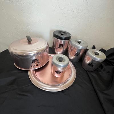 West Bend Pink Canister set
