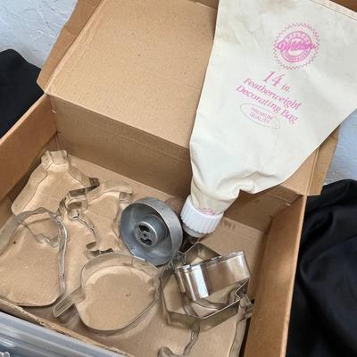 Tub of cookie cutters