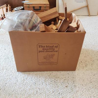 Wooden Toys-Lincoln Logs, Playskool Village, Nesting Apple and More (BD-KD)