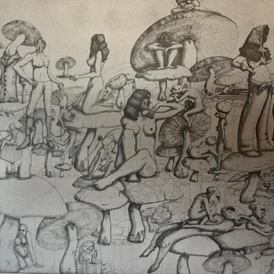 Original Gus Ellis Flash Art on Board