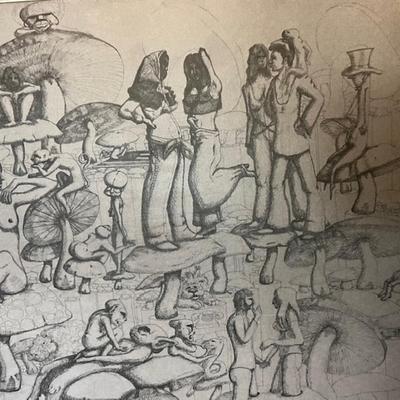 Original Gus Ellis Flash Art on Board
