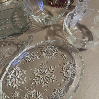 Carnival glass and miscellaneous crystal