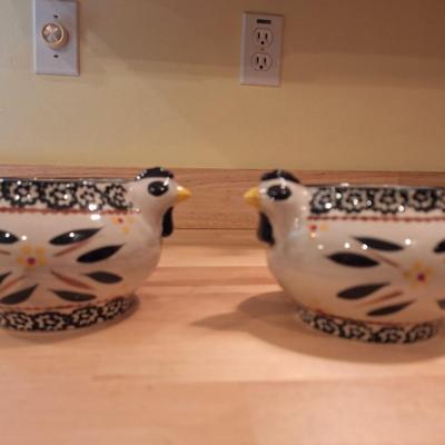 2 Temptations Rooster soup bowl mugs
