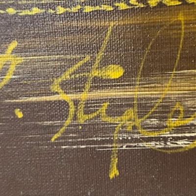 Illegibly Signed Mid-Century Acrylic on Canvas