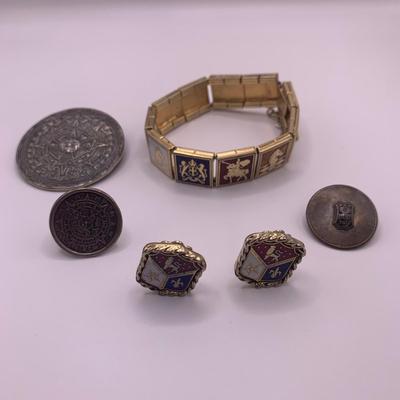 Sterling Aztec Calendar Pendant, Coat of Arms Jewelry, & More (K-HS)