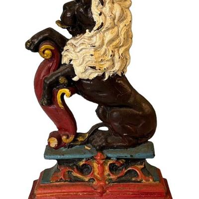 Antique Large Cast Iron Lion Doorstop