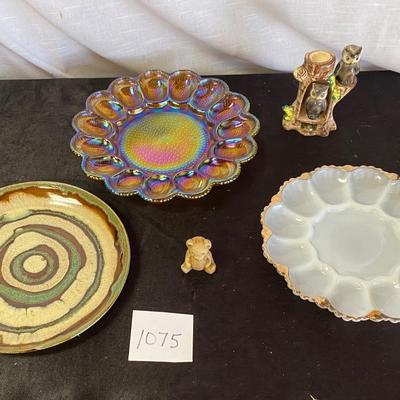 Carnival Glass Egg Plate and More