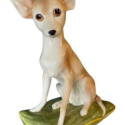 Vintage Italian Ceramic Sitting Chihuahua