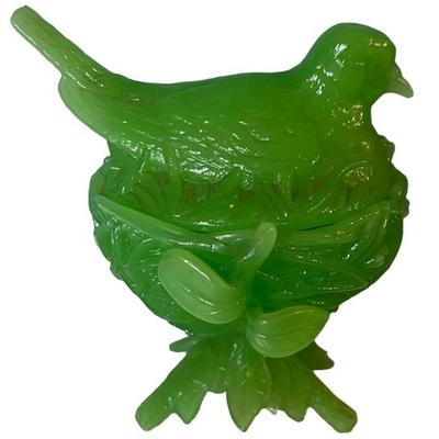 Vintage Westmoreland Jadeite Dove on a Nest