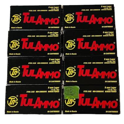 TulAmmo 9mm Luger Ammunition (NO SHIPPING)