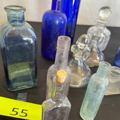 Cobalt & clear bottle lot