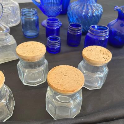 Cobalt & clear bottle lot