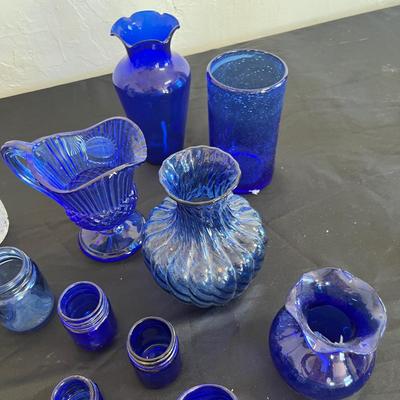Cobalt & clear bottle lot