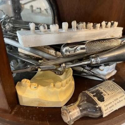 Pair of Display Cabinets with Vintage Medicine Bottles and More