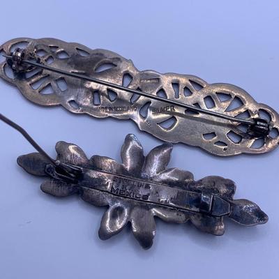 Vintage Pins & Pendants with Sterling Silver & Carved Turquoise Stone (K-HS)