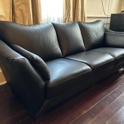 Jennifer Convertibles Black Leather Sofa (2 of 2)