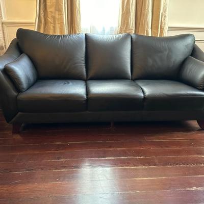 Jennifer Convertibles Black Leather Sofa (2 of 2)