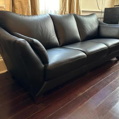 Jennifer Convertibles Black Leather Sofa (2 of 2)