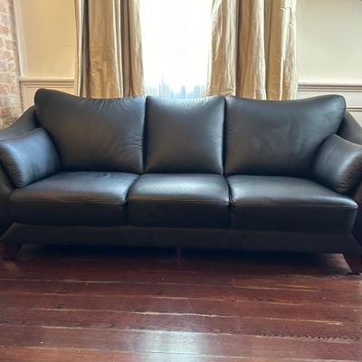 Jennifer Convertibles Black Leather Sofa (2 of 2)