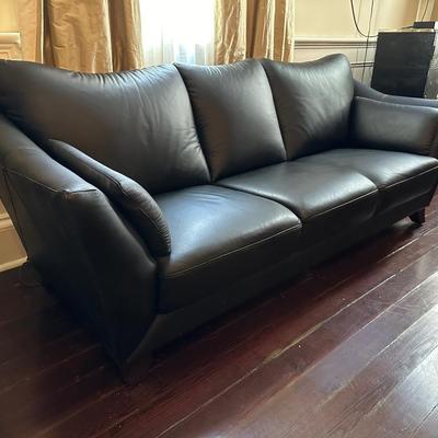 Jennifer Convertibles Black Leather Sofa (2 of 2)