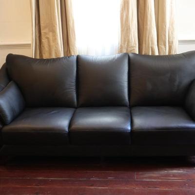Jennifer Convertibles Black Leather Sofa (2 of 2)