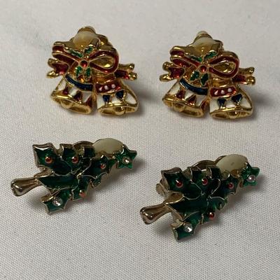 Christmas Pins, Pendants, & Clip Earrings incl. 925 & 14K (K-HS)