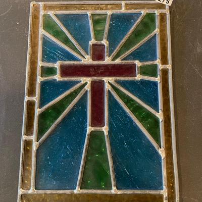 Cross stained glass window