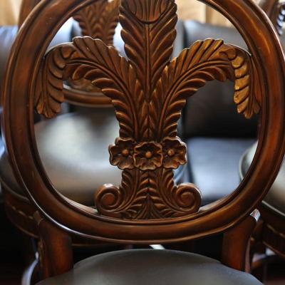 Six Swivel Fleur-De-Lis Counter Stools (6)