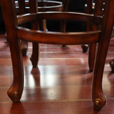 Six Swivel Fleur-De-Lis Counter Stools (6)