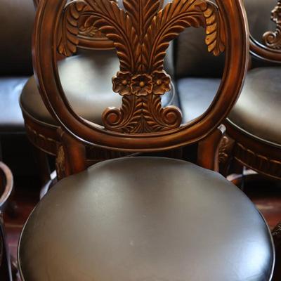 Six Swivel Fleur-De-Lis Counter Stools (6)