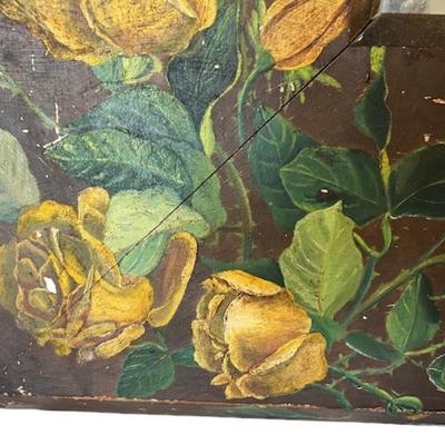 Antique Hand Painted Rustic Mirror