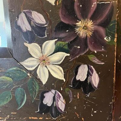 Antique Hand Painted Rustic Mirror