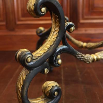 LA BARGE Brass with Glass Top Coffee Table
