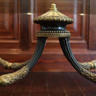 LA BARGE Brass with Glass Top Coffee Table